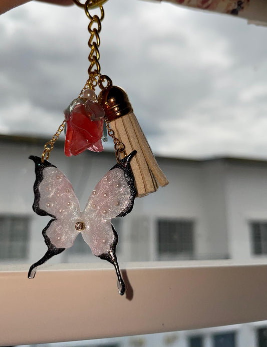 Butterfly Rose Keychain